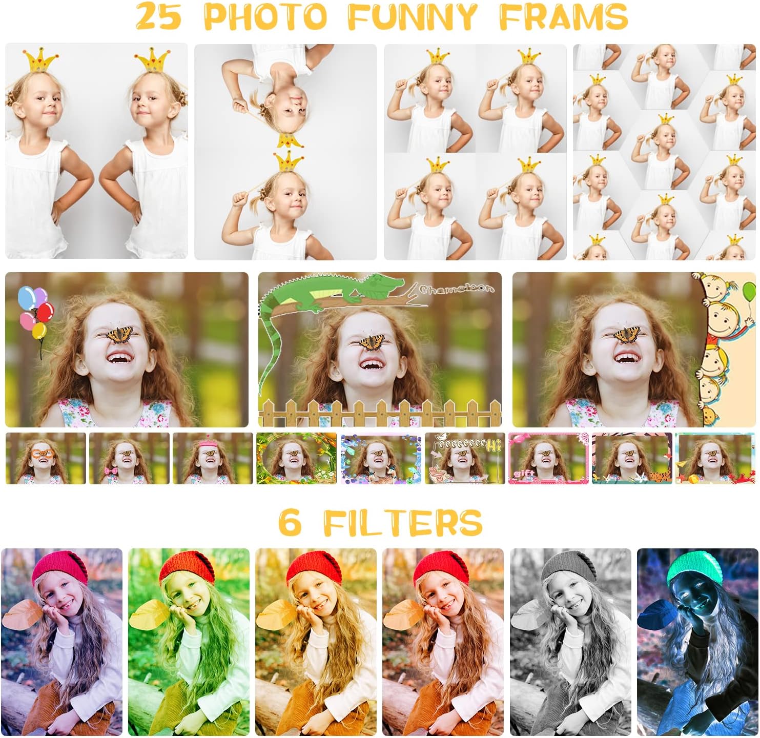 Thumbnail 5 de ARNSSIEN Kids Camera for 3-12 Year Olds with 180° Flip Lens (X101) – 2.4 Inch IPS Screen
