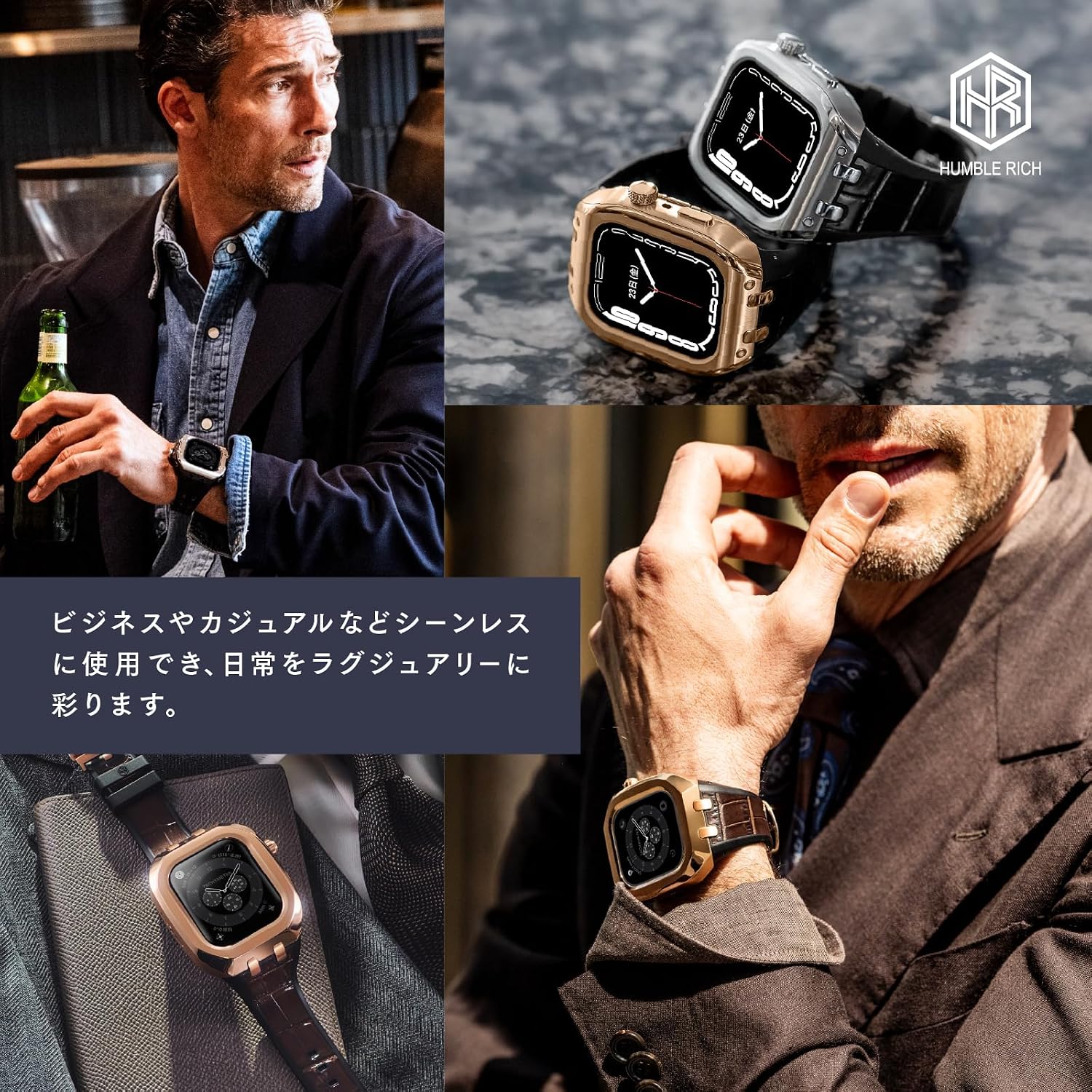 Detalle 2 de HUMBLE RICH SPORT WBB0289-017-MI Apple Watchケース 41mm、ブラック文字盤・ステンレススチール/カーボン