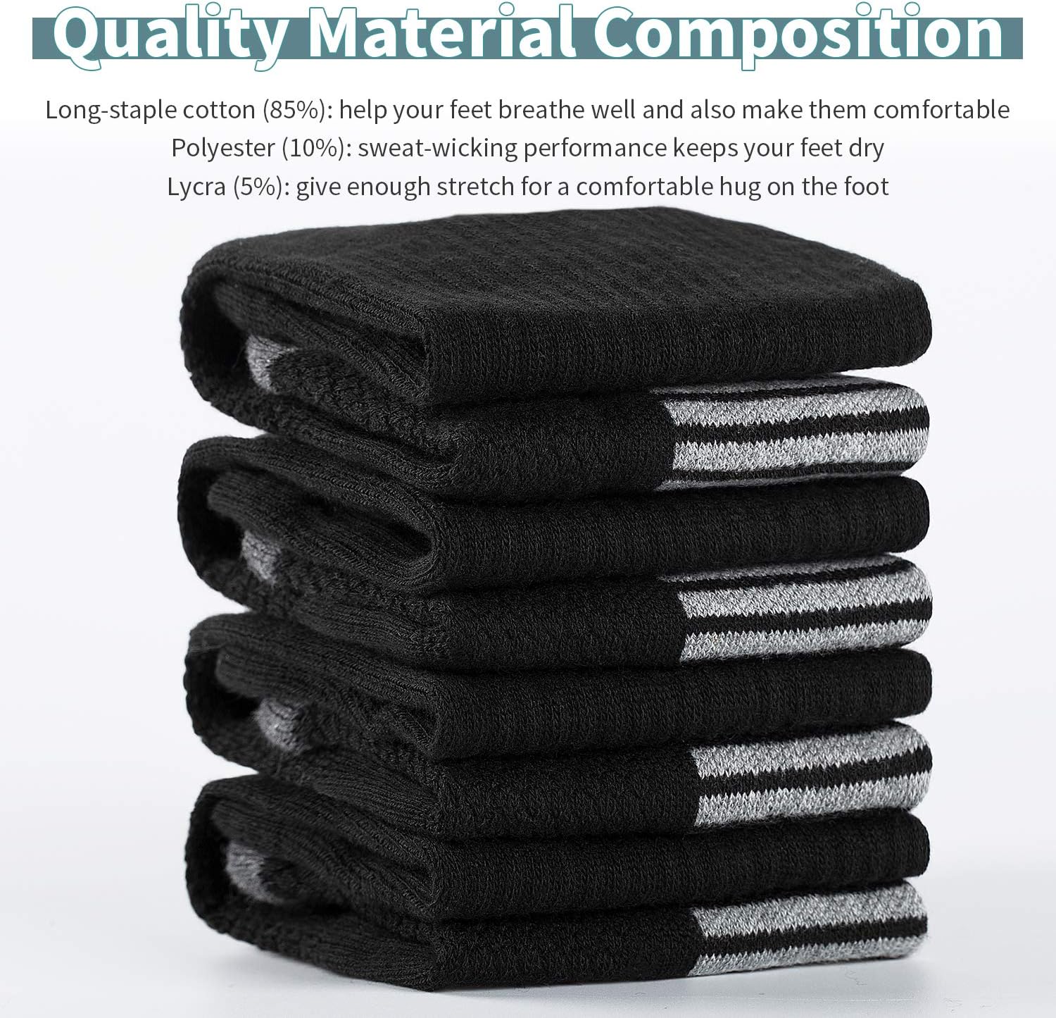 Detalle 1 de Coskefy sports socks, 6 pairs thick cushion