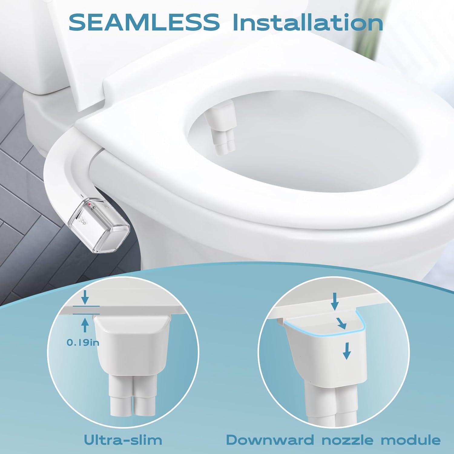 Detalle de Shineforu B02801 Dual-Mode Non-Electric Bidet Attachment with Pressure Control