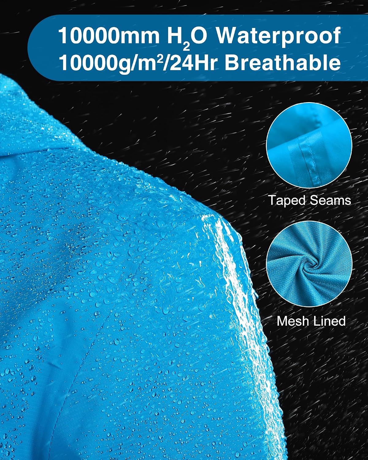Detalle de 33,000ft Damen Regenjacke: Wasserdicht, atmungsaktiv und leicht – perfekt für Outdoor-Aktivitäten