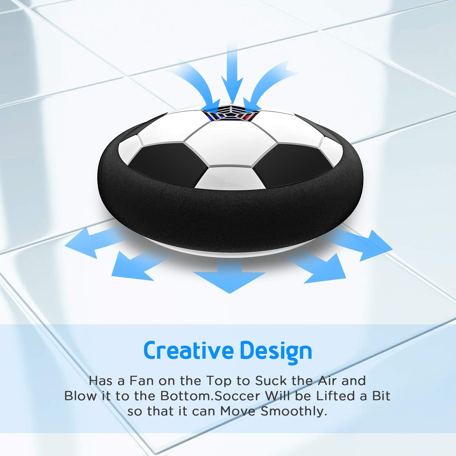 Detalle 2 de Toyk Boy Toys LED Hover Soccer Ball (Air Power Training Ball) for Indoor/Outdoor Play