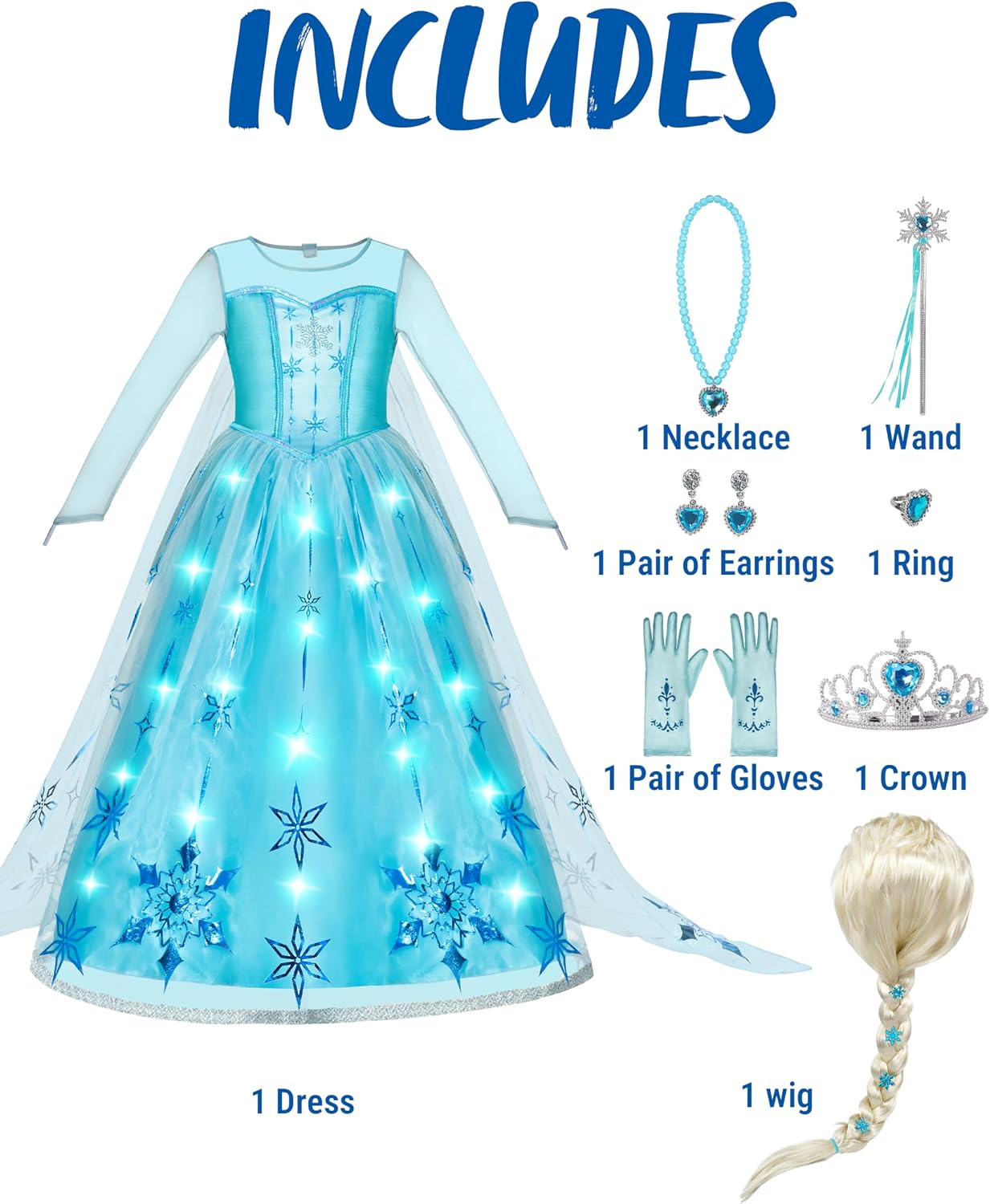 Thumbnail 3 de Spooktacular Creations Ice Princess Dress 8pc