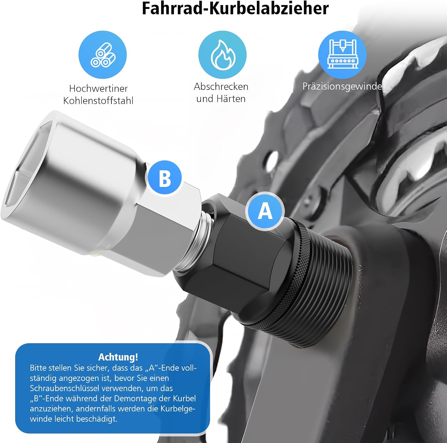 Detalle de Scalnuvyyh XT10SJZZ-11504661 cranktrekkerset voor vierkante en gesplinde trapassen