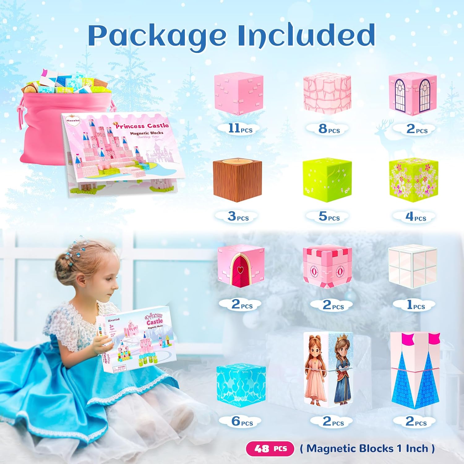 Thumbnail 4 de Hiwawind Magnetic Princess Castle Toys 3+