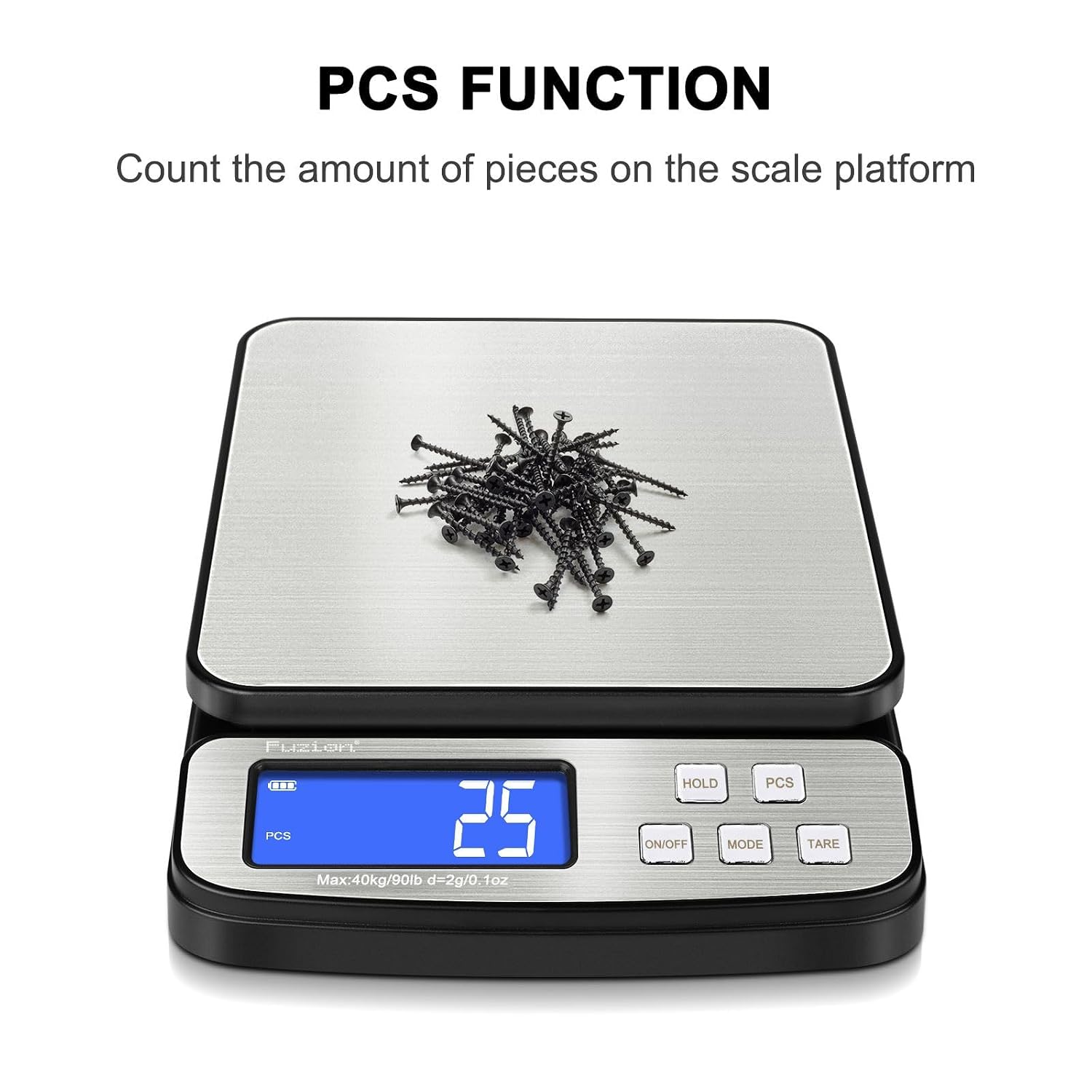Detalle de Fuzion PS2-40KG SS Digital Shipping Scale, 90 lb Capacity, 0.1 oz Readability