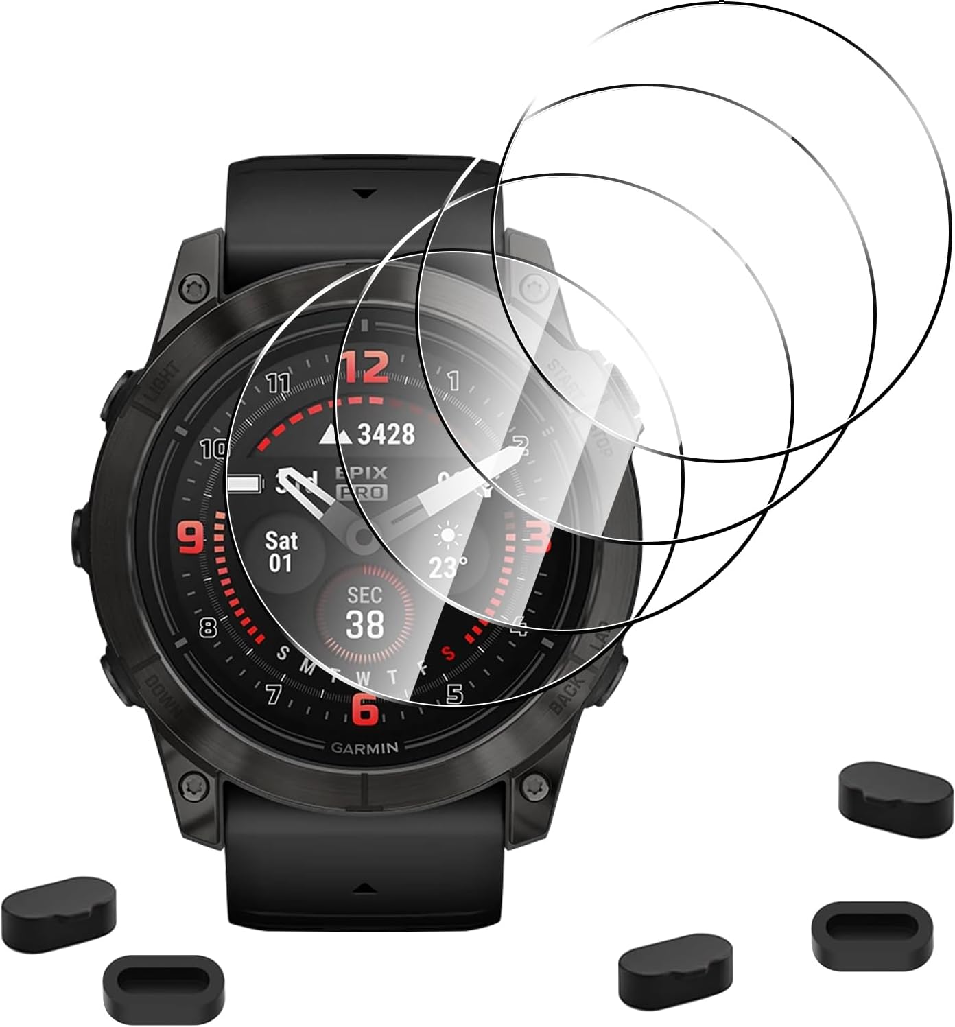 WFTE 4-Pack Screen Protector for Garmin Epix Gen 2 (47mm) tempered glass