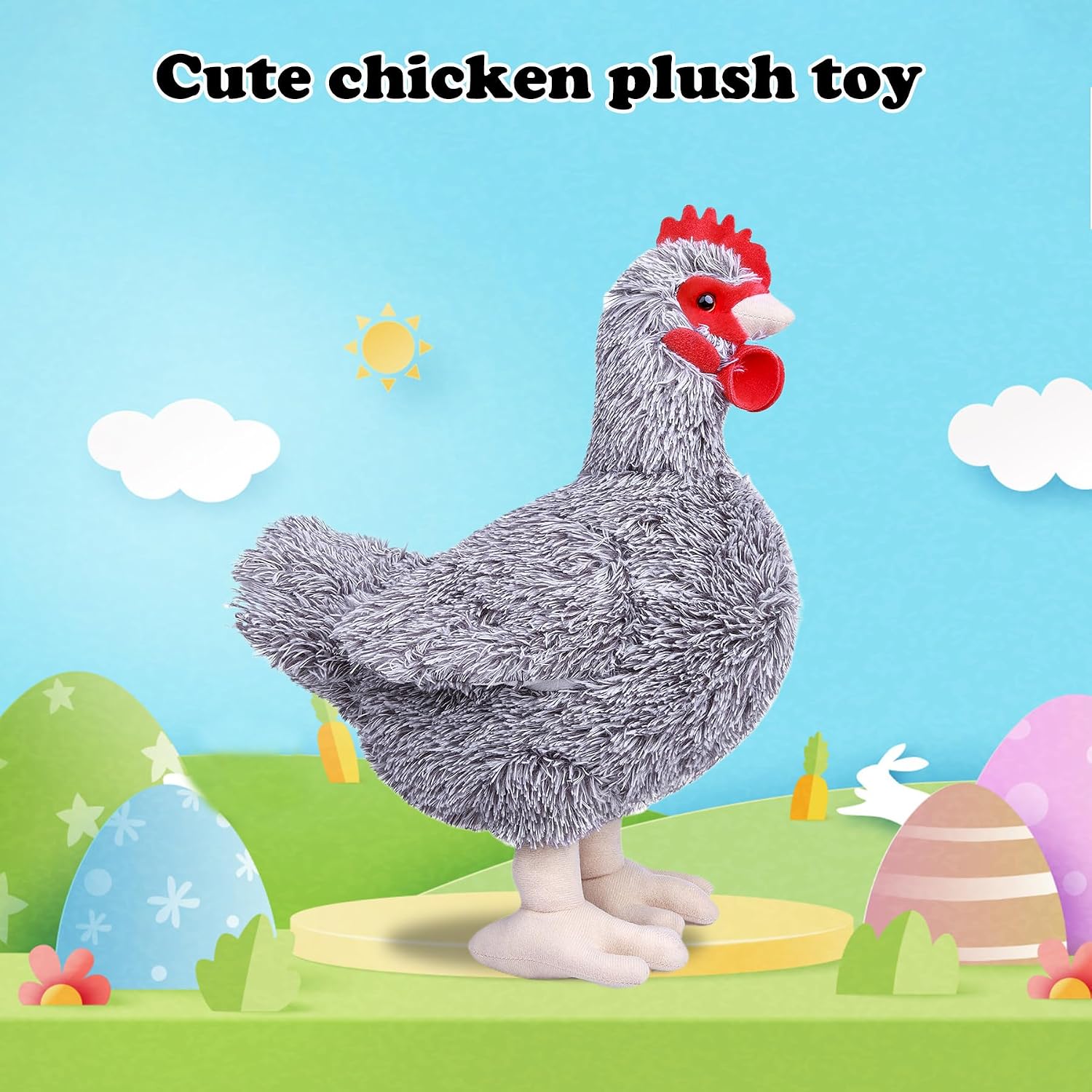Detalle 2 de Lilizzhoumax 8-inch Black Cuddy Hen Chicken Plush Toy