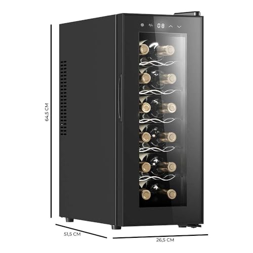 Thumbnail 1 de Cecotec Vinoteca Bolero GrandSommelier 1250 CoolCrystal: bodega para 12 botellas con enfriamiento termoeléctrico y control táctil