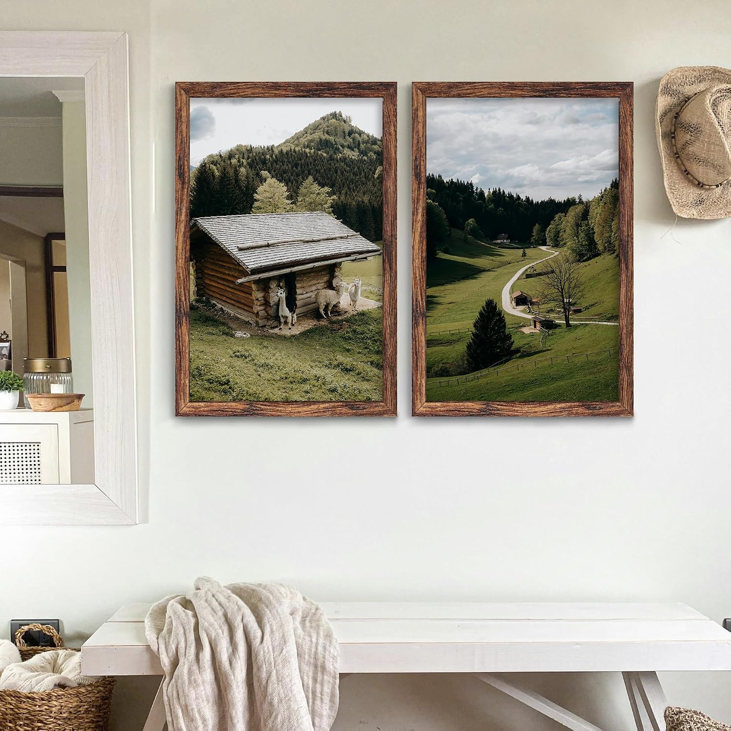 Detalle 2 de Fisnish 11x17 Brown Picture Frame, Engineered Wood, Wall Mount