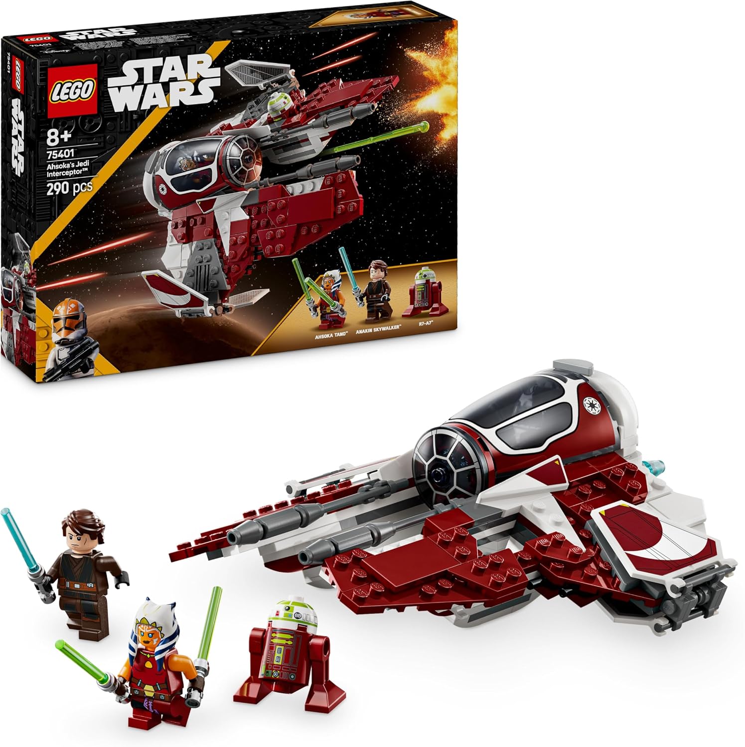 Detalle de LEGO Star Wars: Ahsoka’s Jedi Interceptor 75401 – Build, Play, and Reimagine Clone Wars