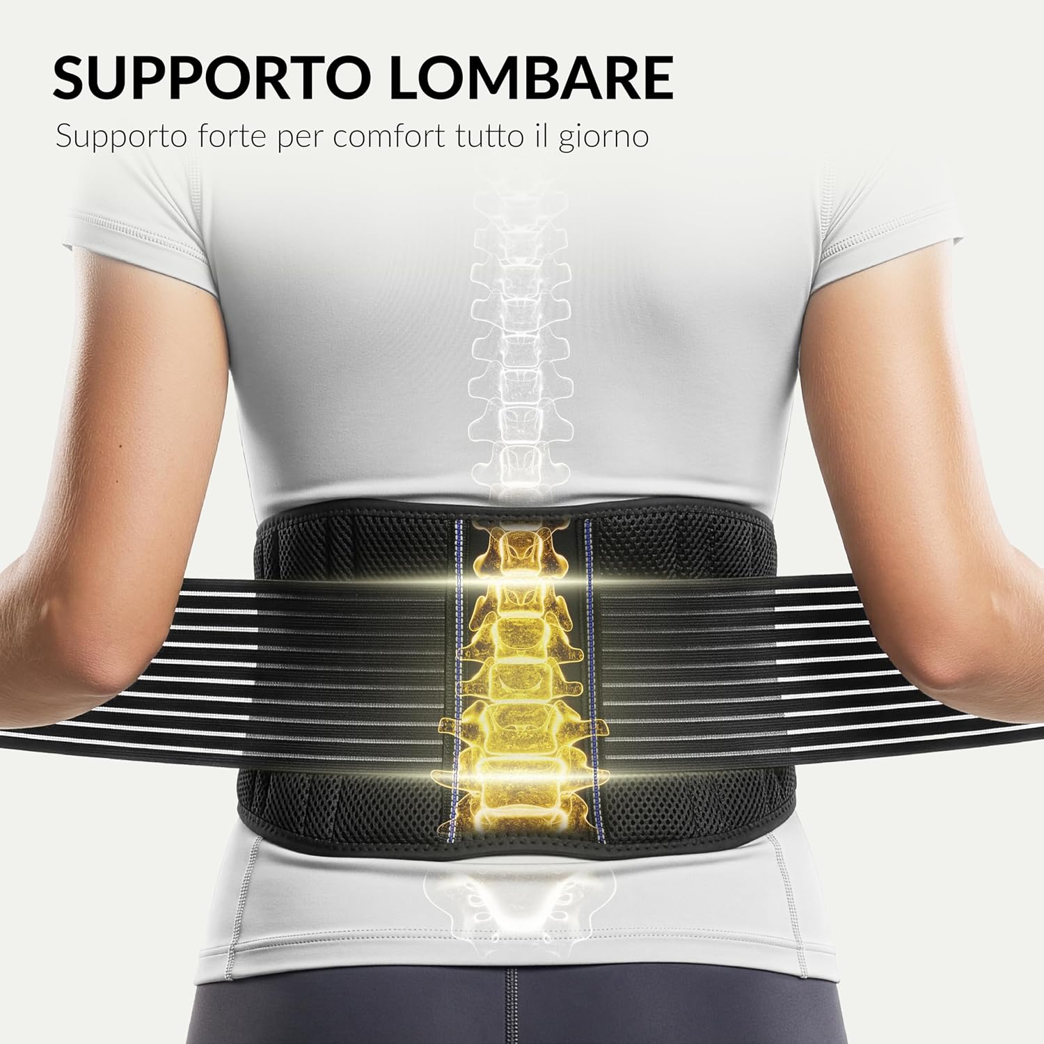 Thumbnail 4 de BraceUP Fascia Lombare con doppia regolazione e 8 stecche – tutore ortopedico lombare L/XL (90-110 cm)