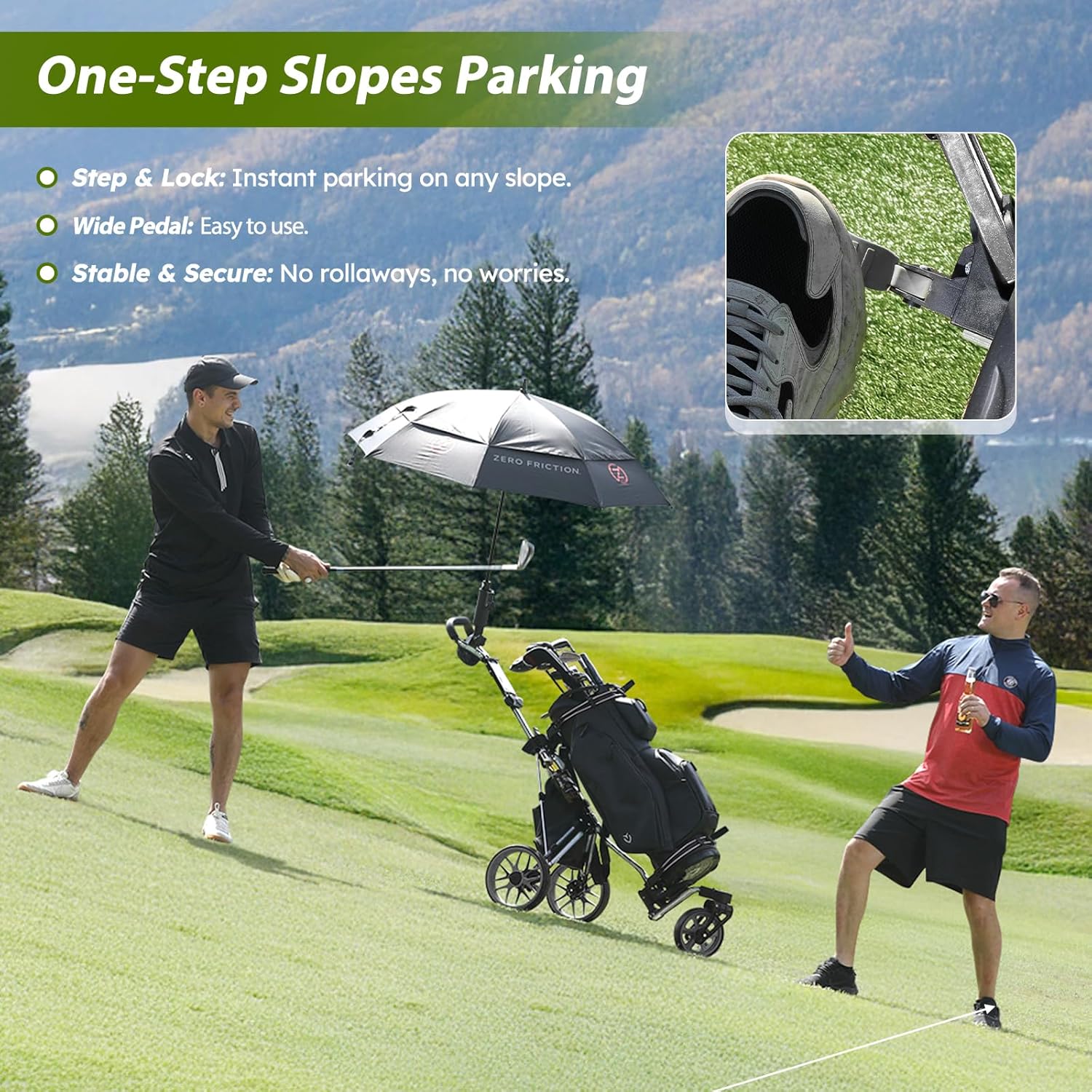 Thumbnail 6 de Tedycatt 360 Golf Pull Cart: Lightweight 3-Wheel Folding Caddy