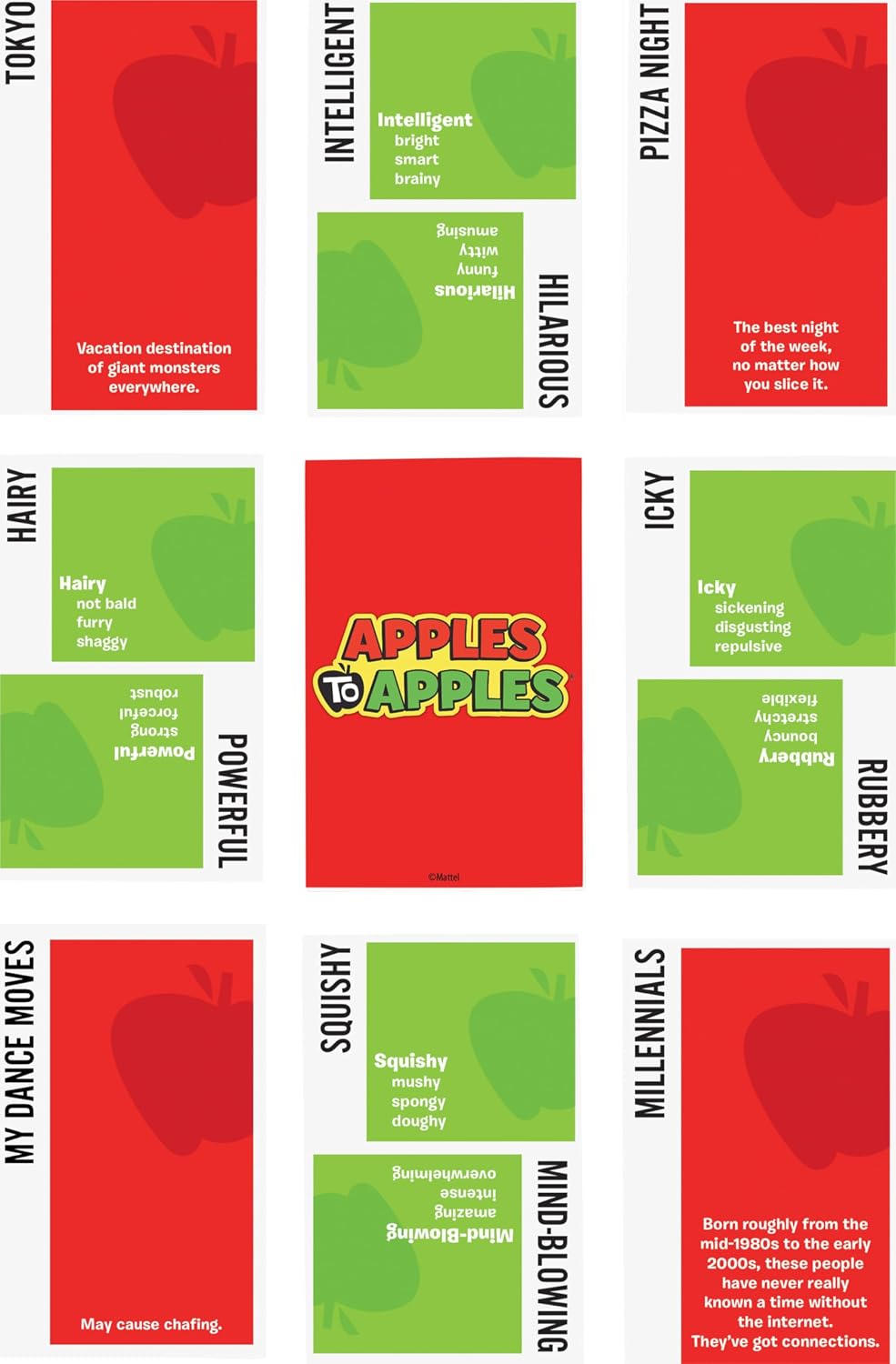 Detalle 2 de Mattel Games Apples to Apples Party Box ワード連想パーティーゲーム、4〜8人・12歳以上