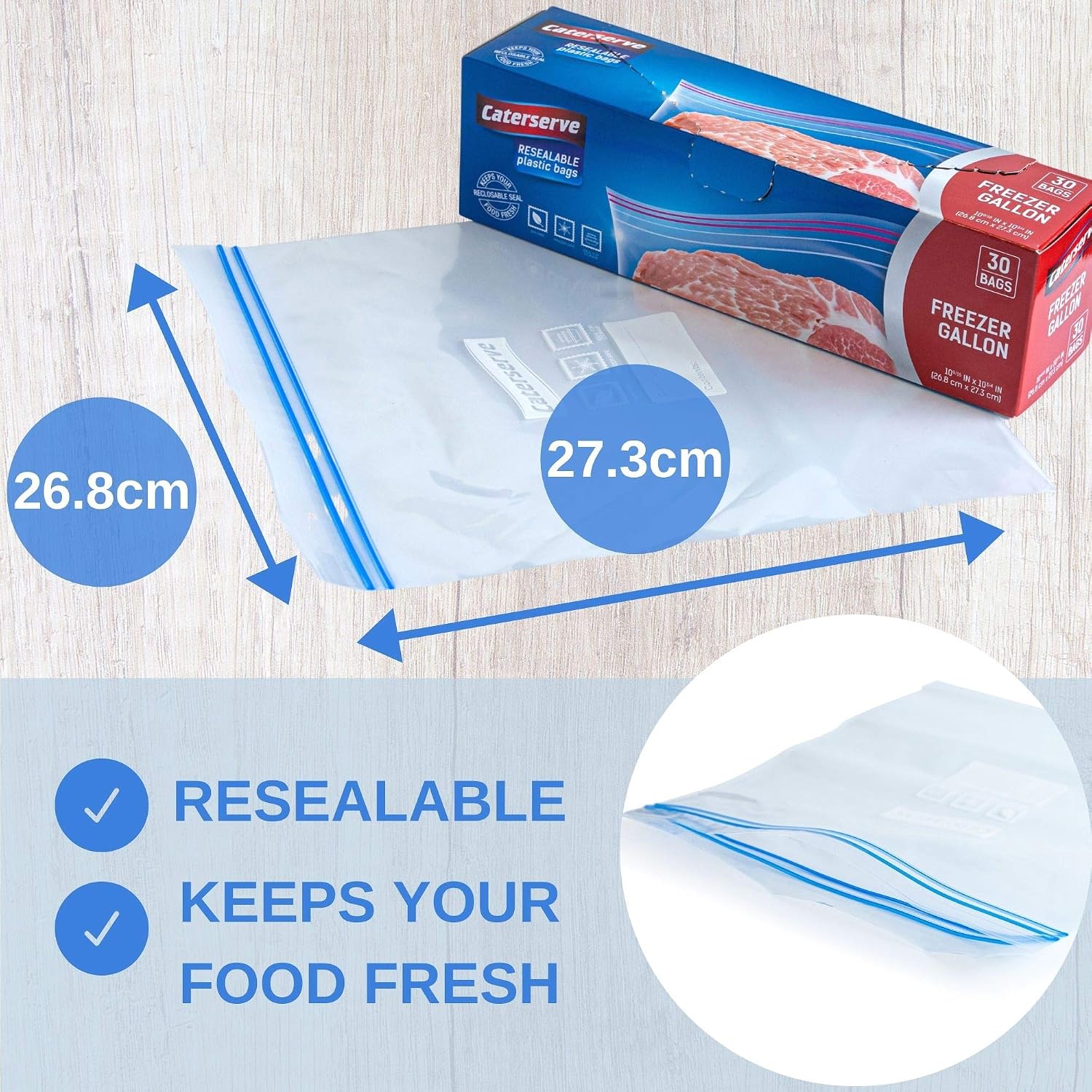 Detalle 2 de Caterserve 30 Ziplock Bags