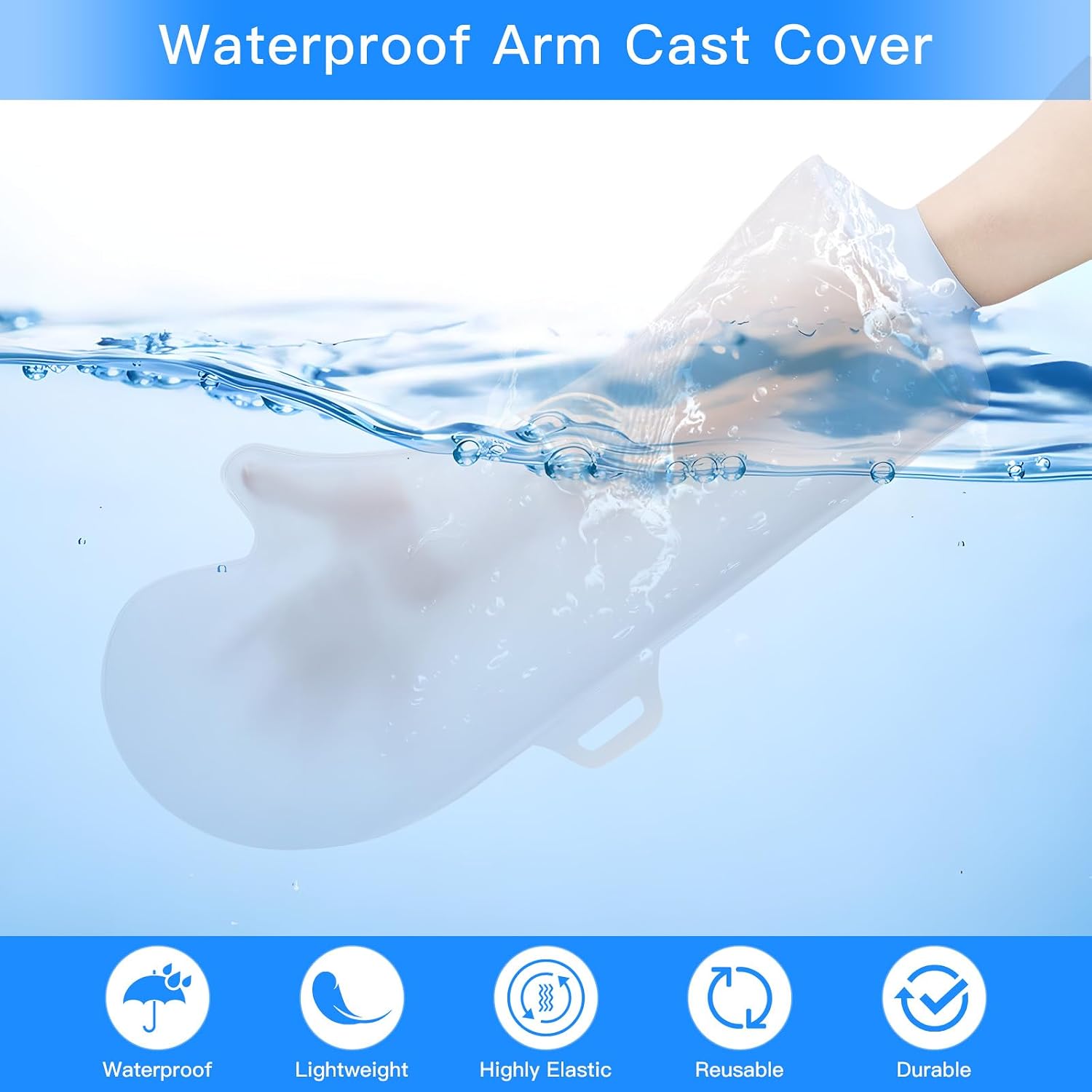 Detalle de Fasola Duschschutz Voller Arm – wasserdichte Gipsarm-Dusche-Hülle (Wiederverwendbar)