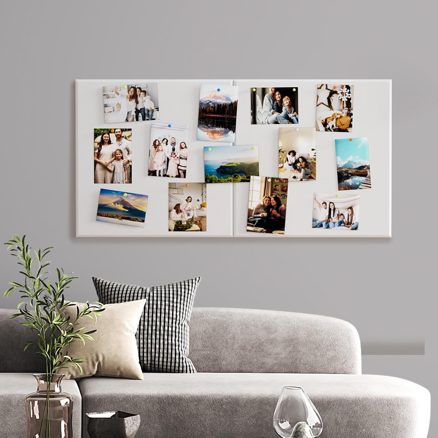 Thumbnail 6 de MaxGear 72" x 48" White Felt Bulletin Board, 6 Wall-Mount Panels