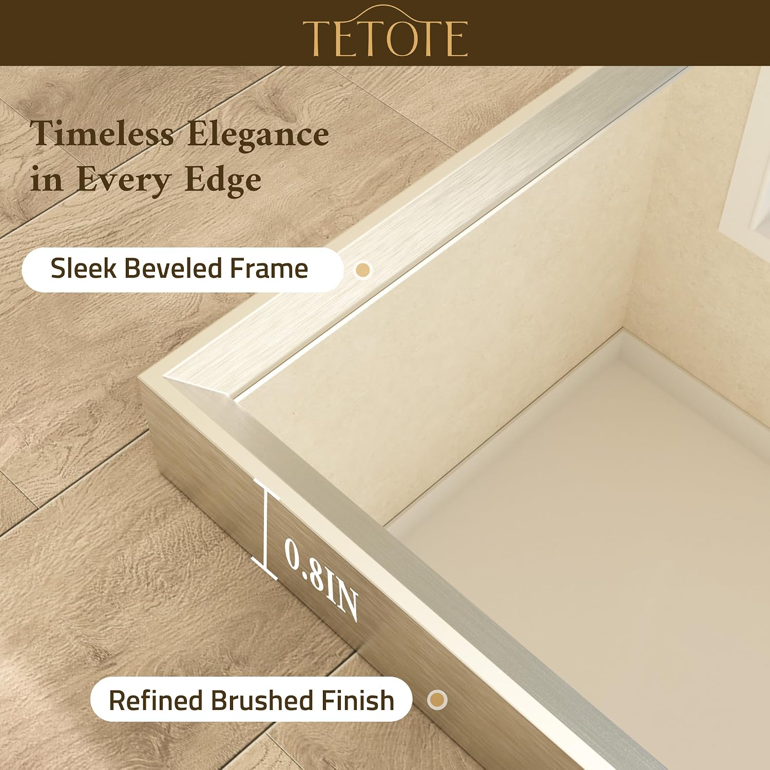 Detalle 2 de TETOTE Brushed Nickel 32" x 36" Vanity Mirror 🪞