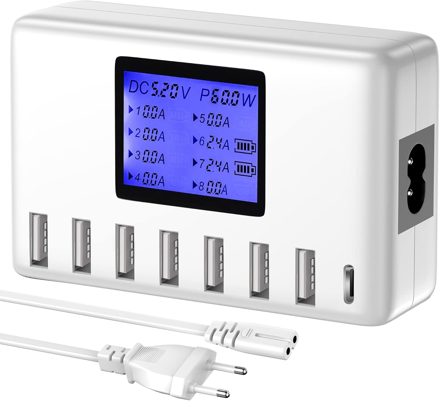 Detalle de 60W USB Ladegerät 8 Ports