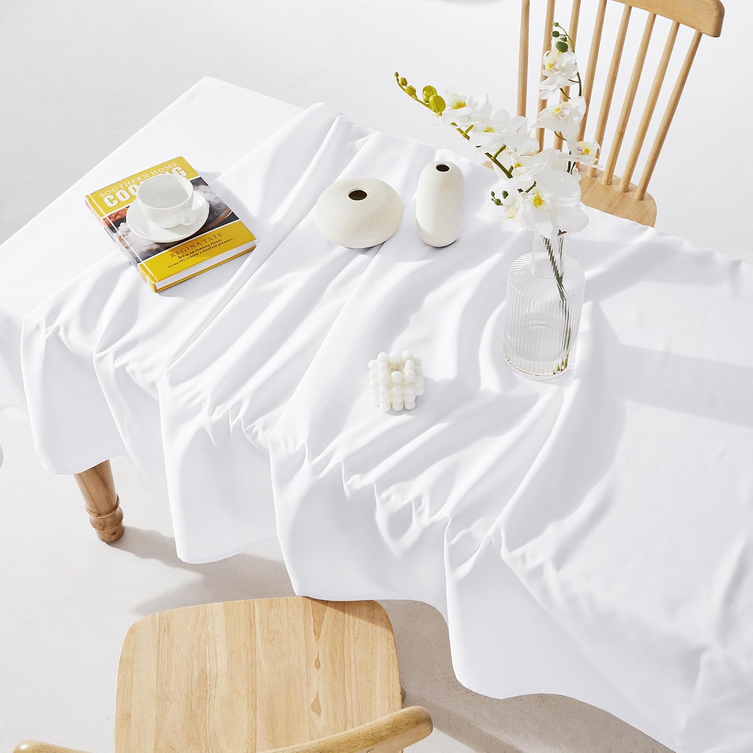 Detalle de Deconovo Nappe Rectangulaire Anti Tache 130x280 cm – Gris, Microfibre et Étanche