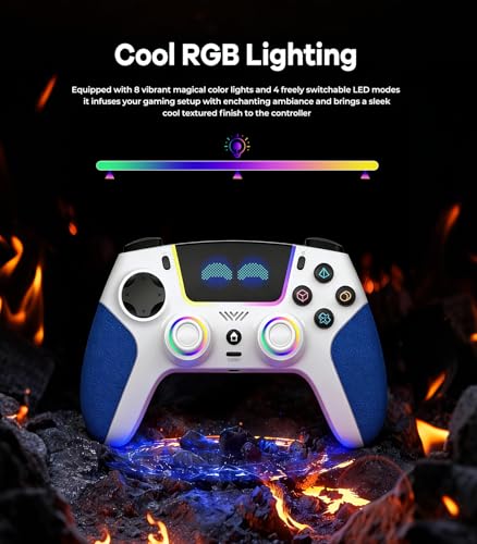 Detalle de SFGSUP Controller Wireless per PS5/PC/Steam Deck con Joystick Hall Effect, 8 colori RGB e Gyro 6 Assi