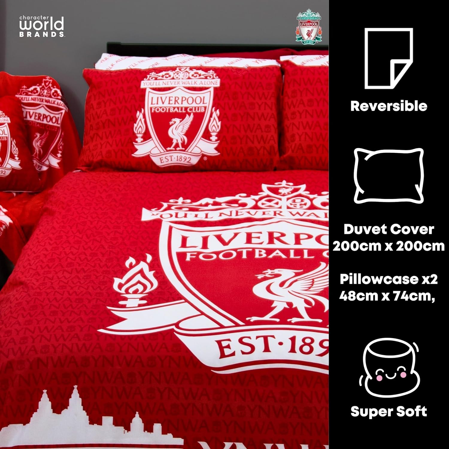 Thumbnail 4 de Liverpool FC Parure de lit double 200 x 200 cm