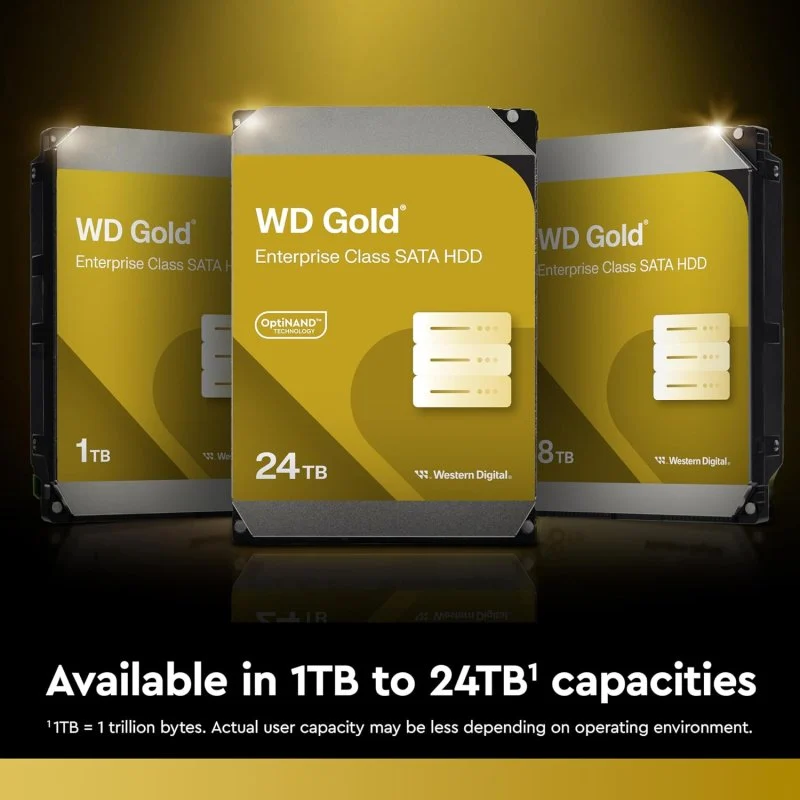 Detalle 2 de Western Digital Gold WD203KRYZ 20TB: rendimiento y fiabilidad para servidores y backup 24/7