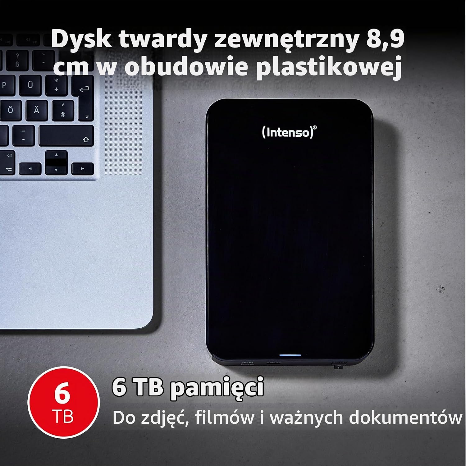 Detalle 2 de Intenso 6031514 zewnętrzny dysk HDD 3,5 cala, 6 TB, USB 3.x, LED