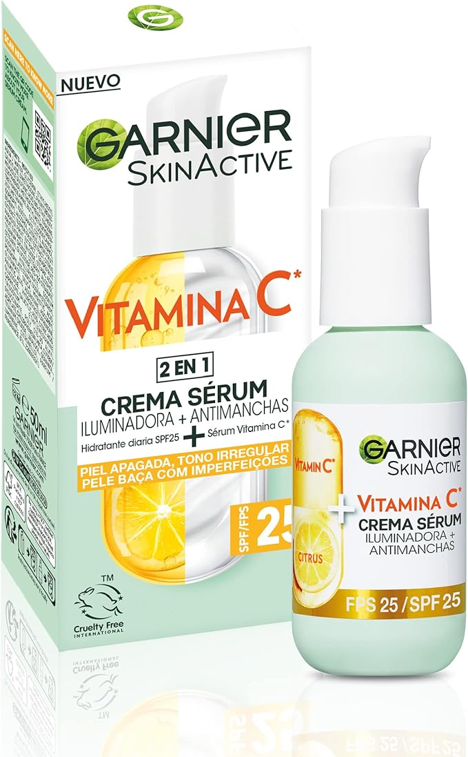 Detalle de Garnier Sérum Iluminador y Anti Mancha 2 en 1 SPF25💧