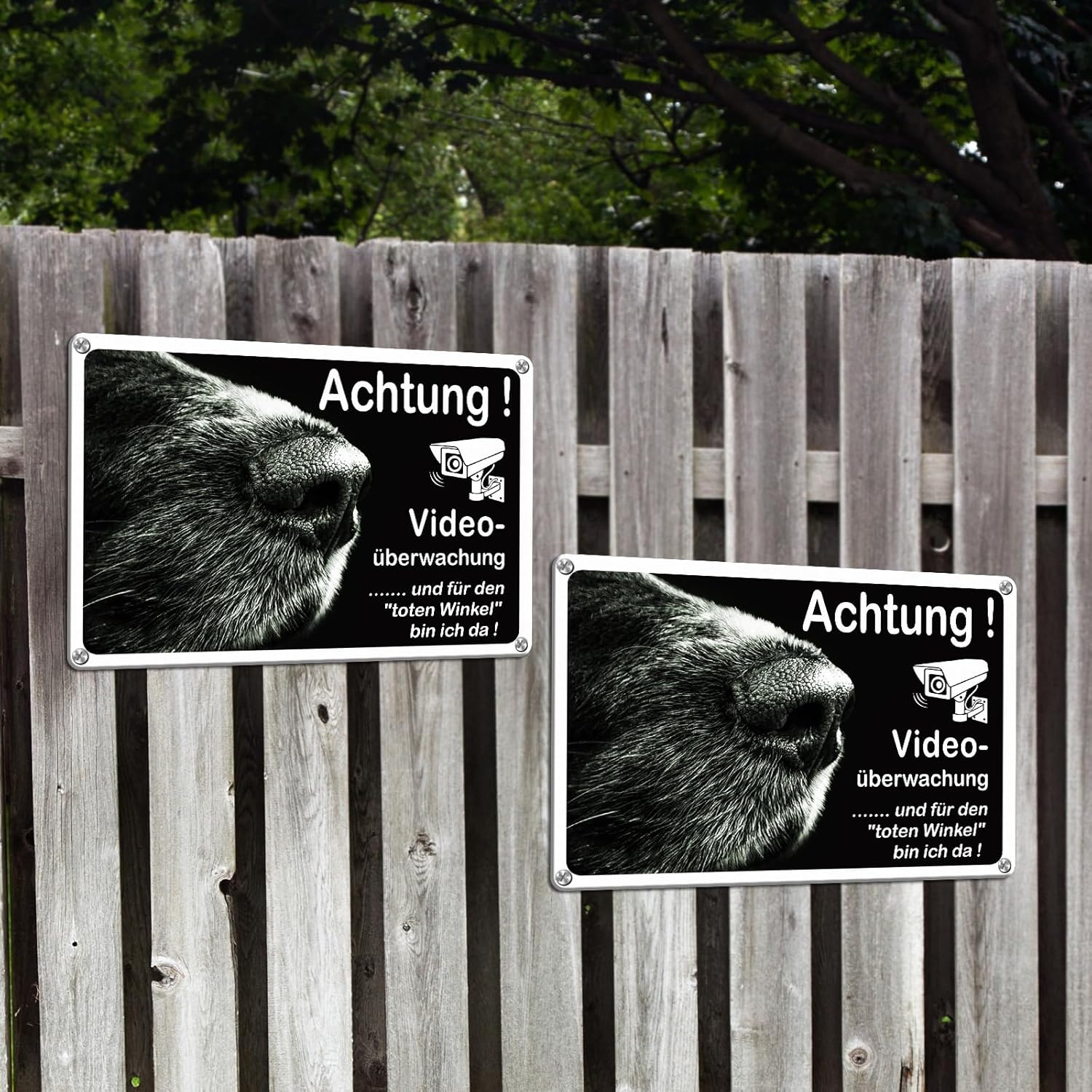 Detalle 2 de Goodvia Hundewarnschild 20 x 30 cm, 2er-Set