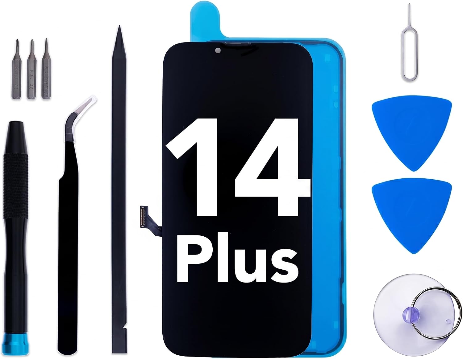 Detalle de iPhone 14 Plus 6.7" LCD Screen Replacement Kit with Frame Adhesive and Tools (A2632/A2885/A2888/A2887/A2886)