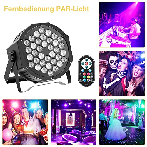 Detalle 2 de U`King 4er Pack RGB LED Par Strahler – Vielseitiges Bühnenlicht für Party, DJ und Bar