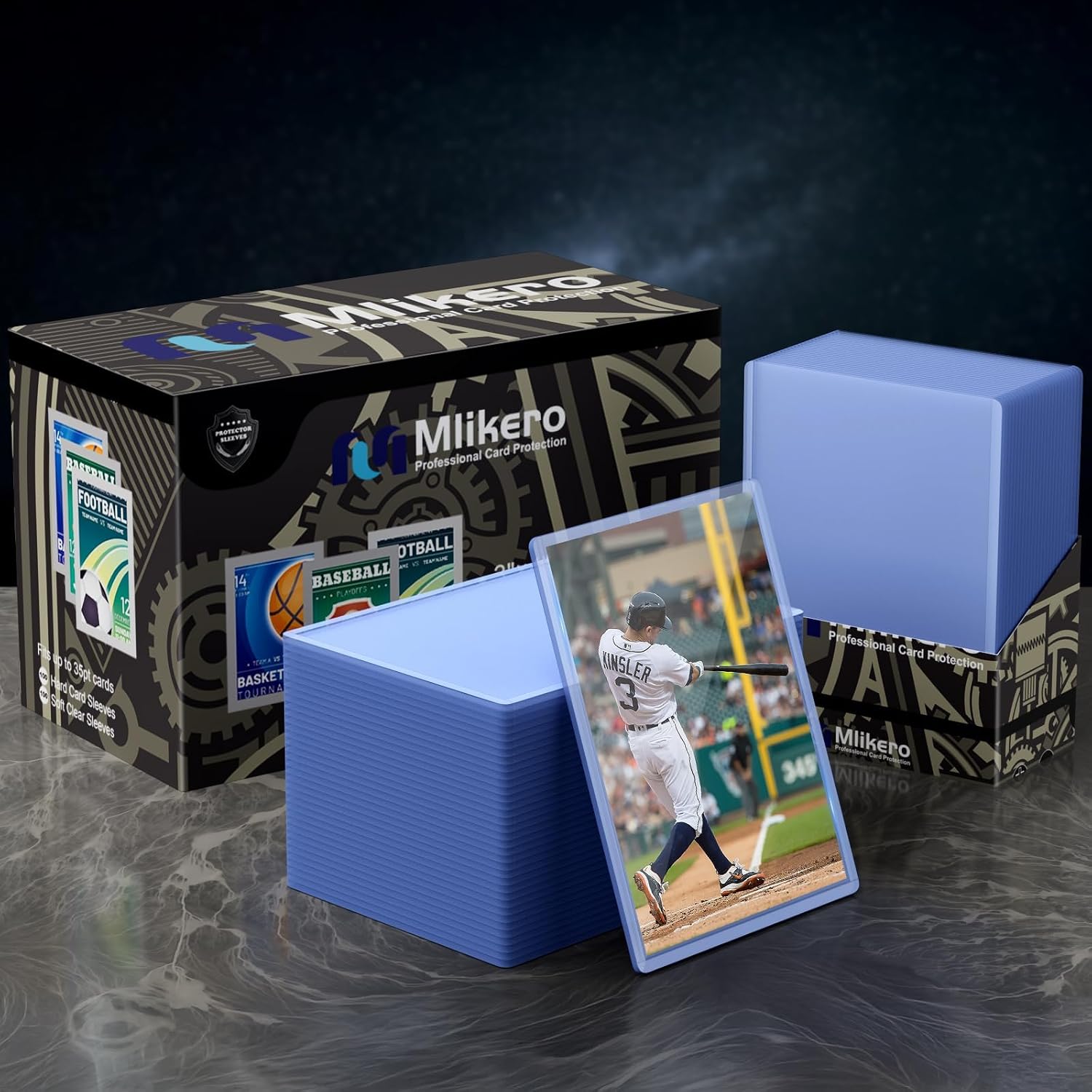 Thumbnail 5 de Mlikero 400 Pcs Card Sleeves: 3" x 4" Hard Sleeves + 200 Soft Sleeves, Non-PVC, Acid-Free for MTG and Sports Cards