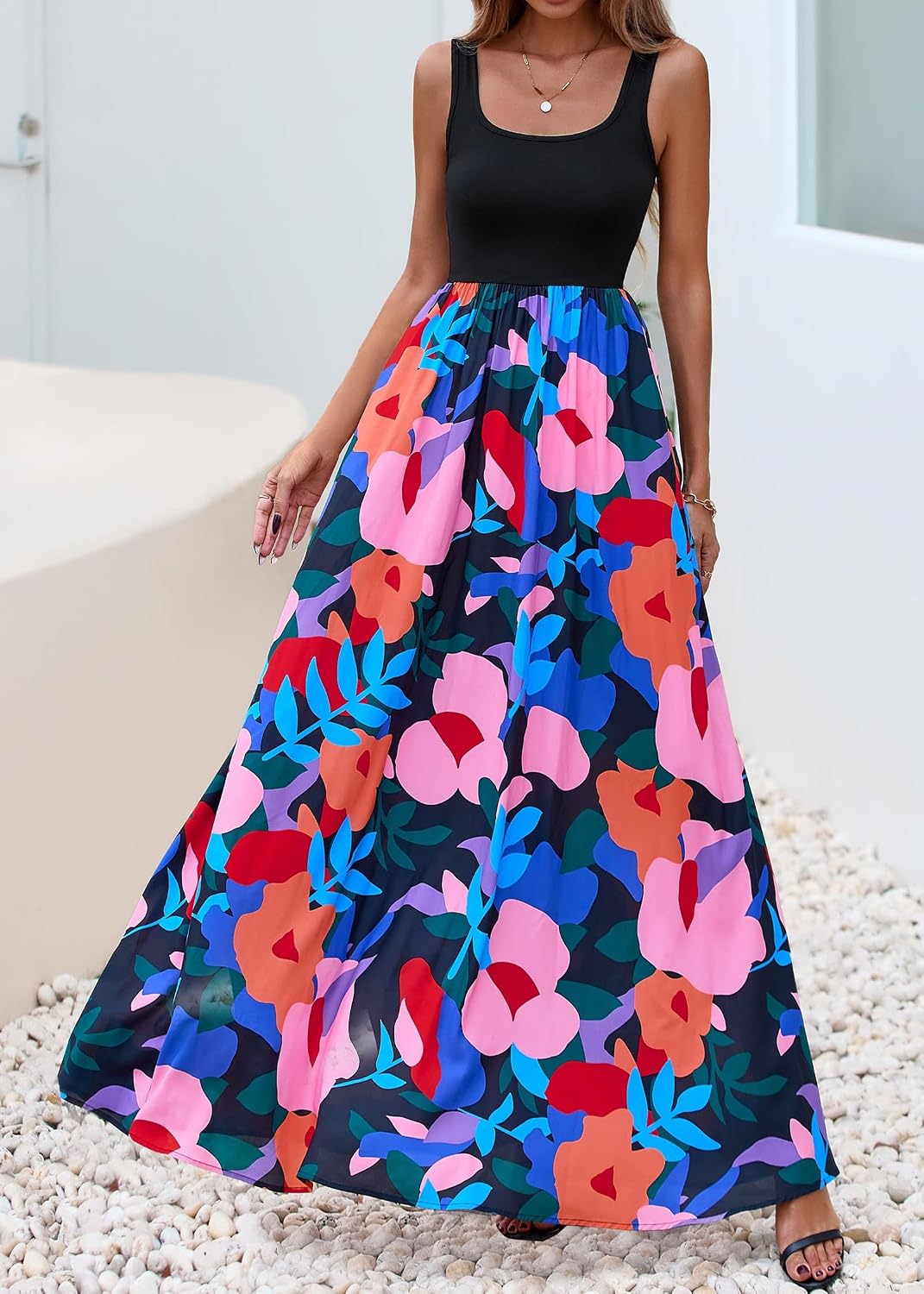 Thumbnail 5 de KIRUNDO Women Summer Sleeveless Boho Floral Maxi Dress 2026