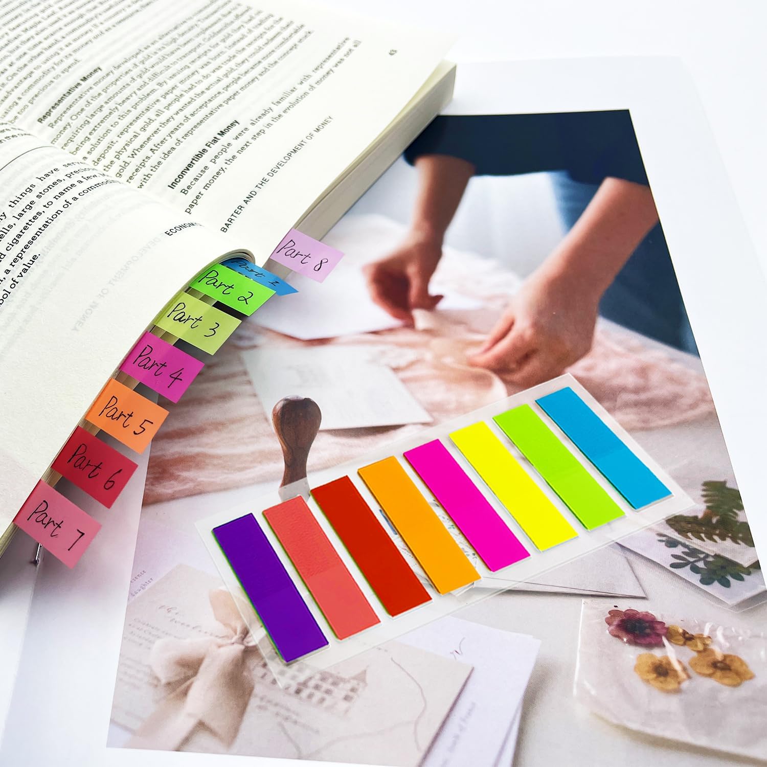 Detalle de Xcdhemde® BE-TMD-BQZ plakmarkers, 2.000 stuks, 8 kleuren en 2 vormen
