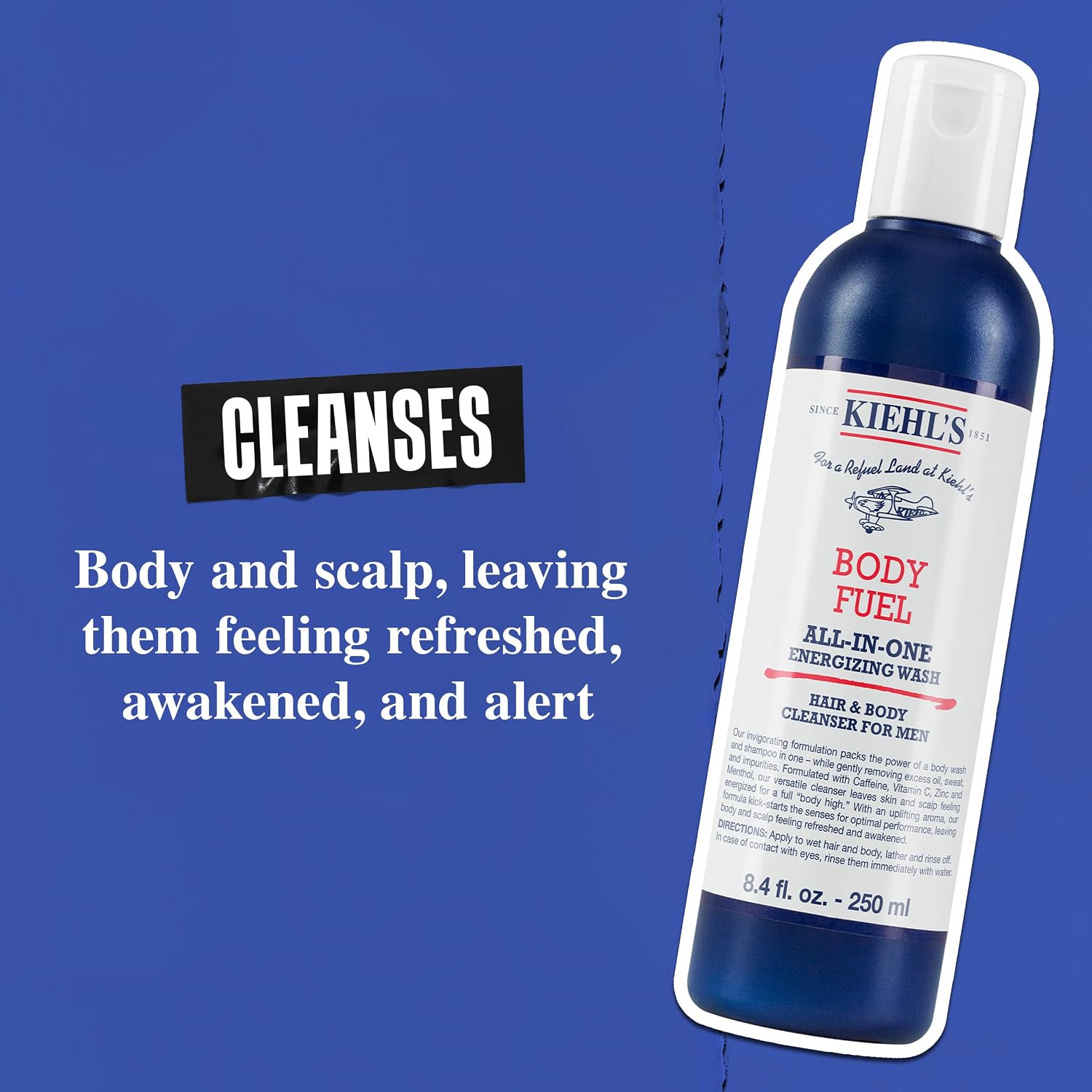 Detalle de Kiehl's 3605970879334 Body Fuel Men's Wash & Shampoo with Menthol