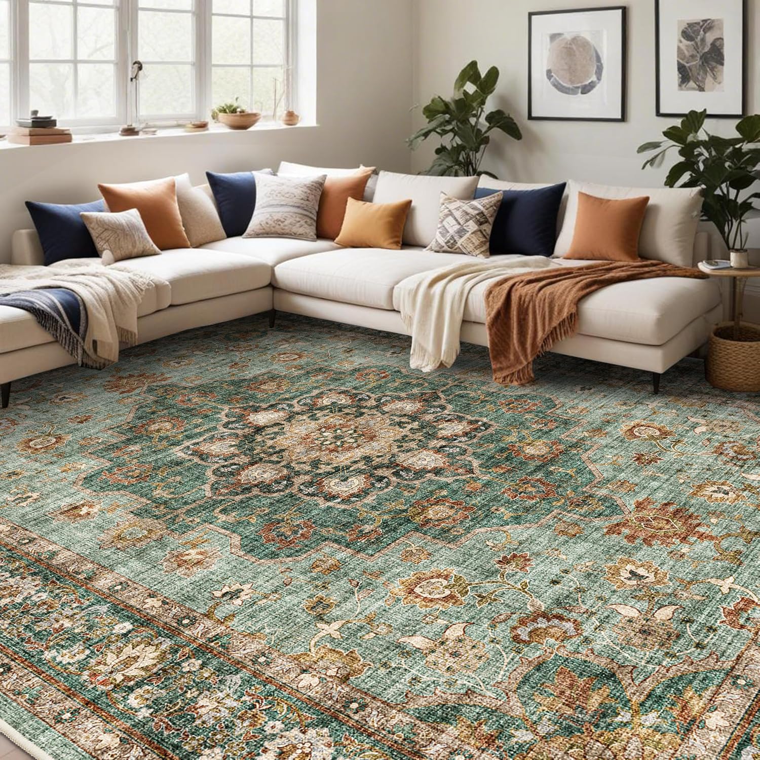 Thumbnail 2 de TOPRUUG Washable Oriental Rug 12x18 🏠