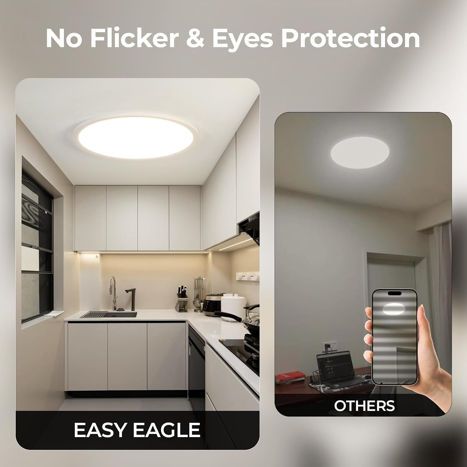 Thumbnail 6 de EASY EAGLE LED Deckenleuchte Flach Dimmbar 40 cm – Rund, 3000–6500 K, 48 W, 4800 lm