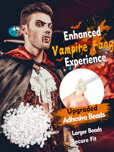 Thumbnail 2 de POCIONE Fake Vampire Fangs for Adults, 3 Pairs with Adhesive Beads