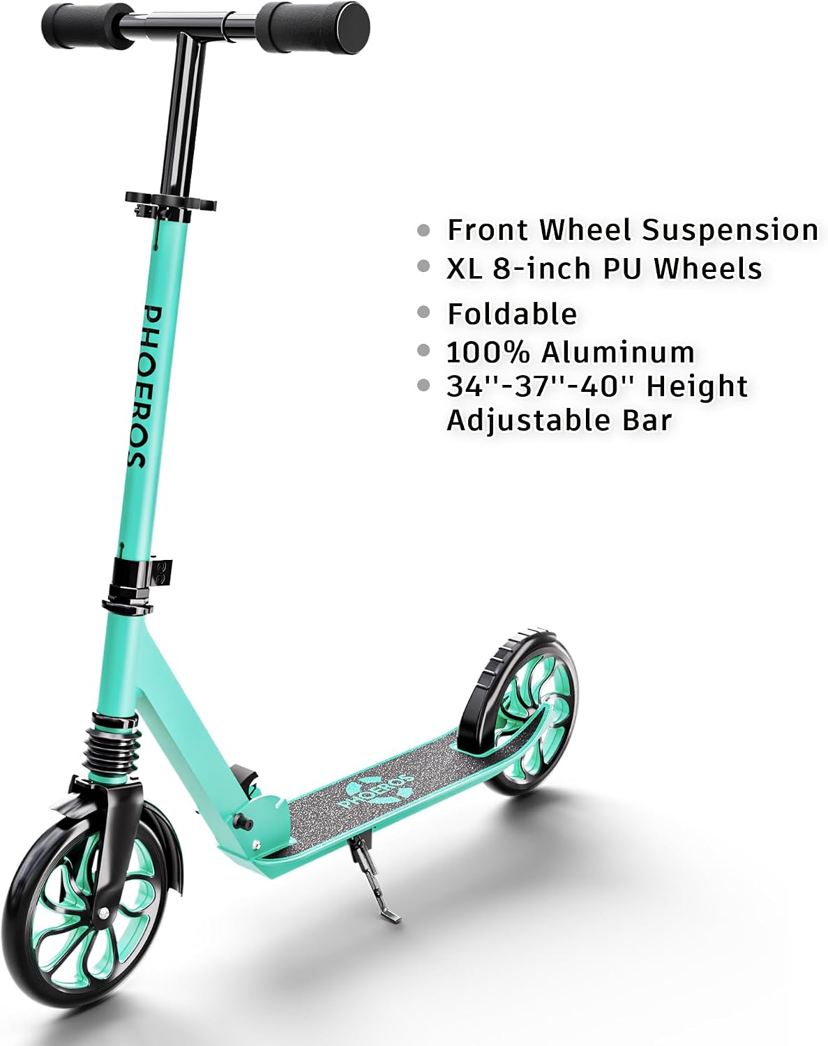 Thumbnail 1 de PHOEROS Tretroller für Kinder & Jugendliche (6–12 Jahre) sowie Erwachsene – faltbarer Aluminium Cityroller mit 200-mm-Großrädern