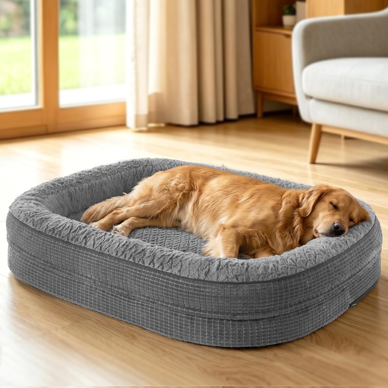 Detalle de Pawk Orthopädisches Hundebett XL Memory Foam für große Hunde