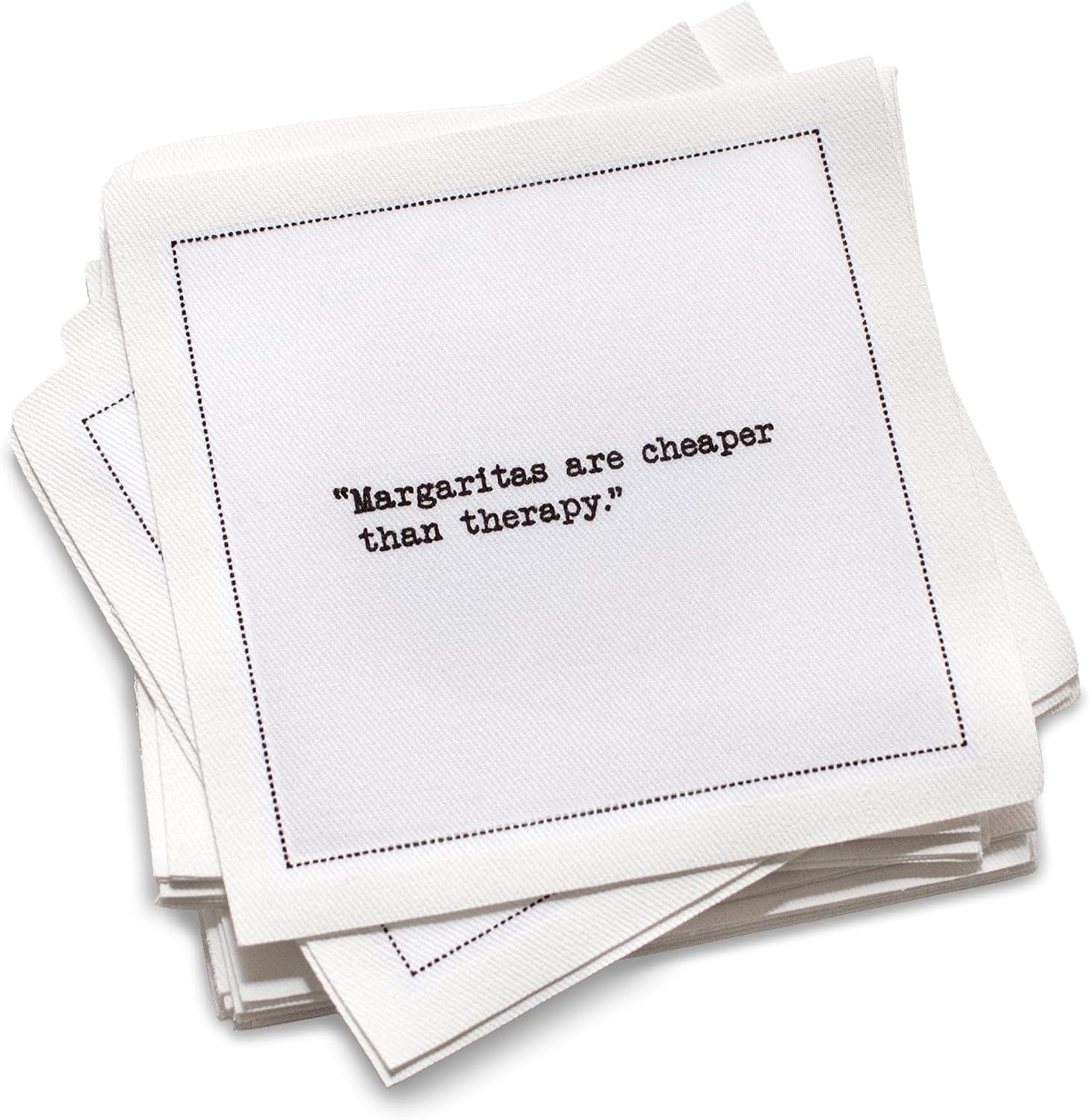 Detalle de Five Star Funny Bachelorette Quotes White Cotton Cocktail Napkins (50 Count)