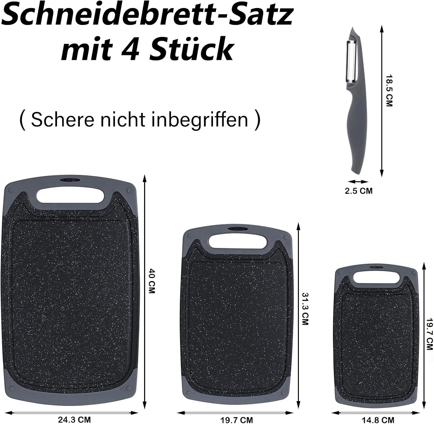 Thumbnail 3 de Schneidebrett-Set 4-teilig mit Saftrille