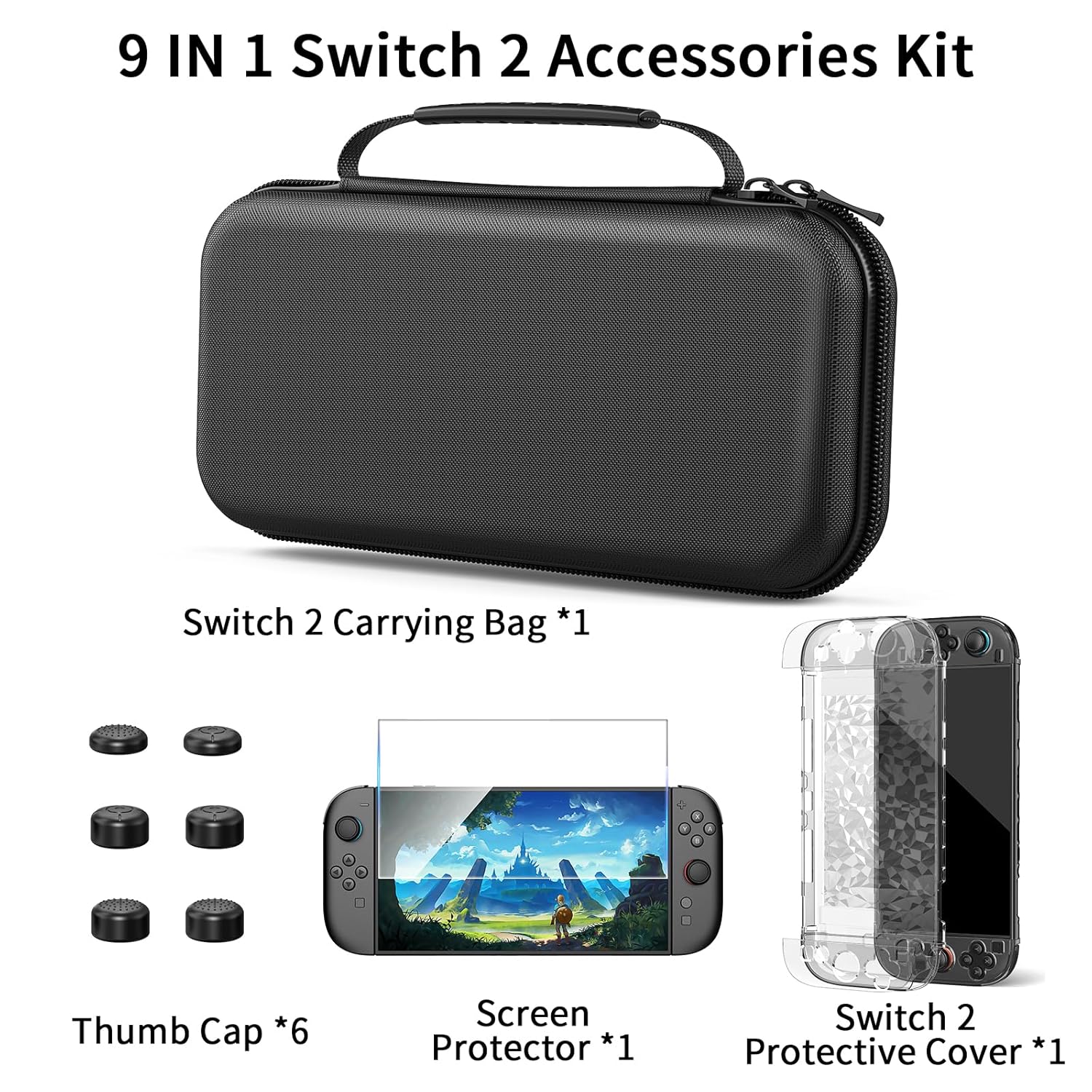 Detalle 2 de HEYSTOP Tasche für Nintendo Switch 2 Zubehör-Set