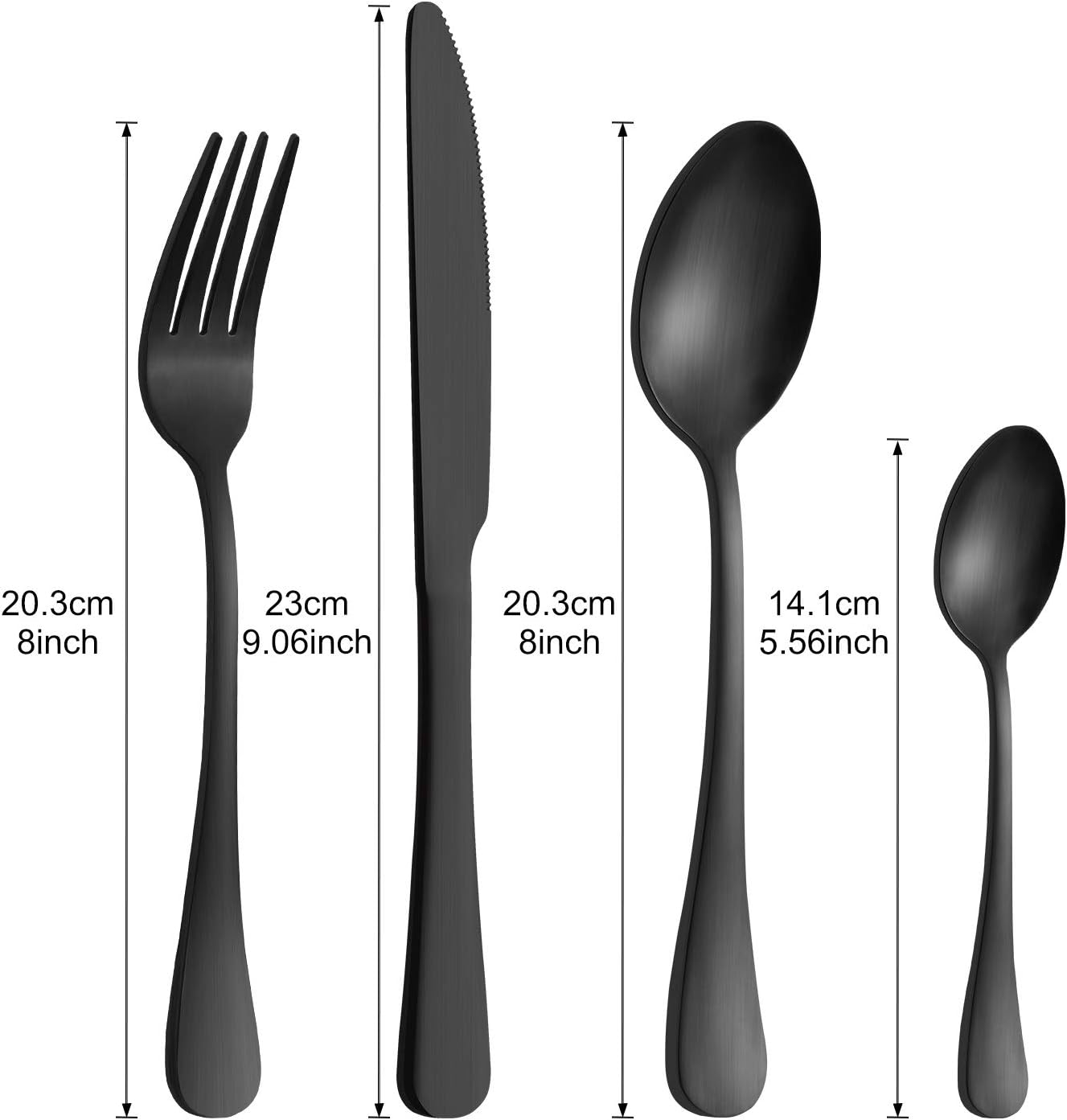 Detalle 2 de BEWOS 16-piece matt black cutlery set 🍴