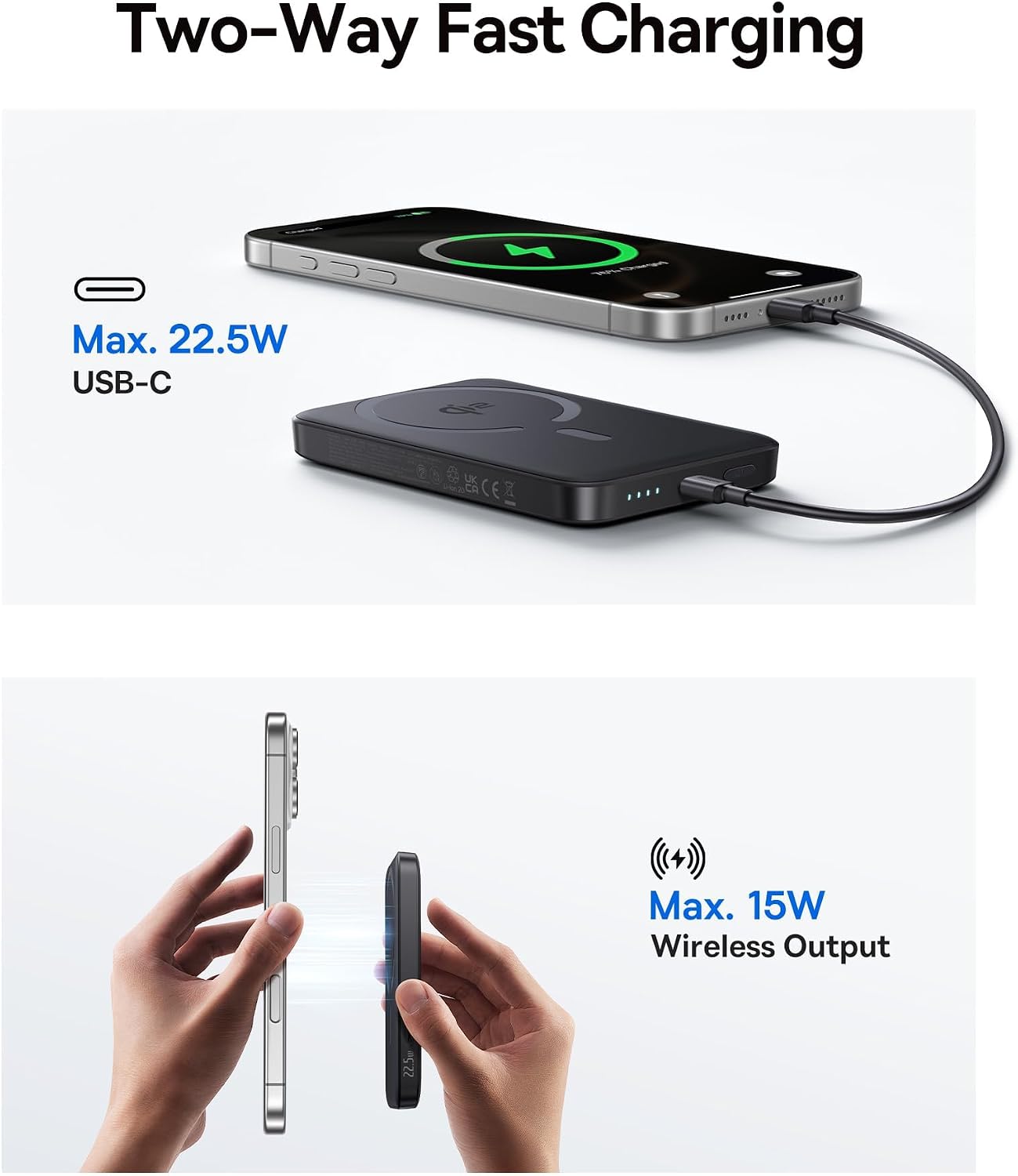 Thumbnail 4 de Baseus E00285 Qi2 MagSafe Power Bank, 10,000mAh, 15W Wireless and 22.5W USB-C