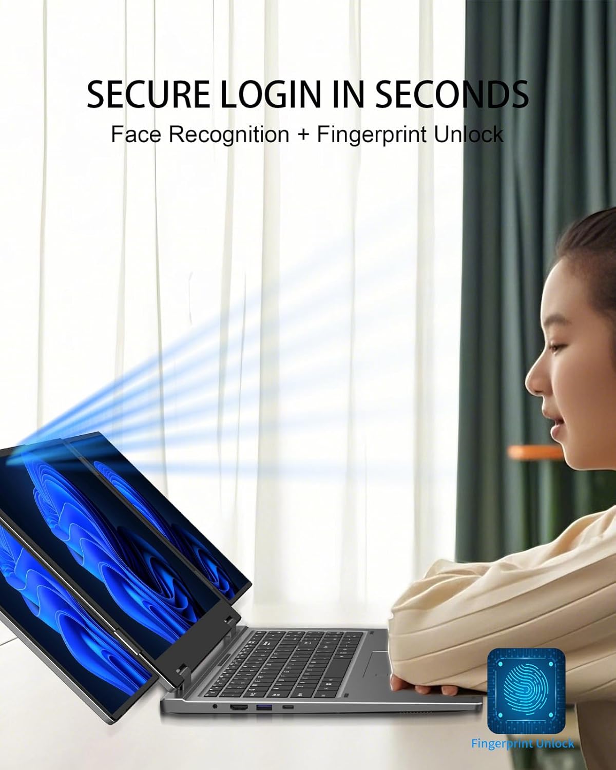 Thumbnail 6 de KOOFORWAY Triple Screen Laptop 16 inch (i7-12700H, 16GB RAM, 1TB SSD) with dual 10.5" monitors, Win 11 Pro