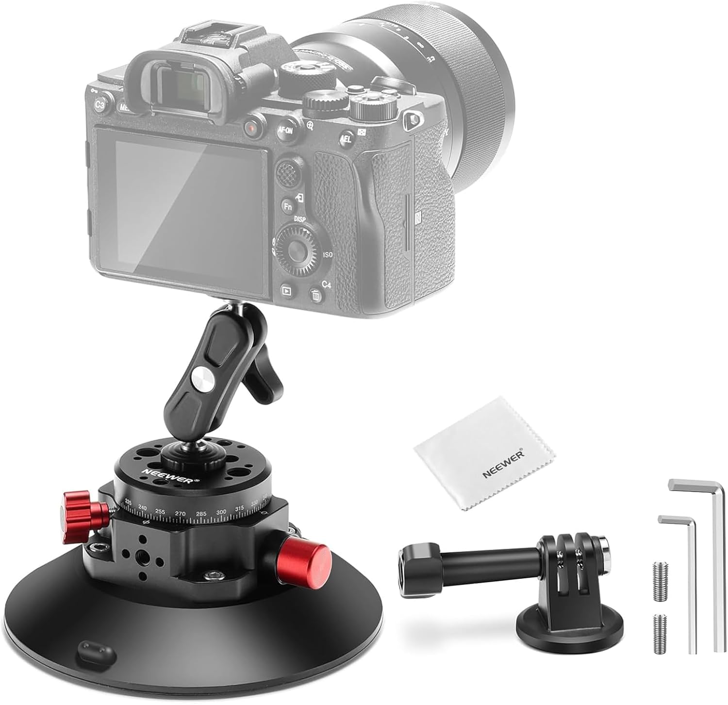 Detalle de NEEWER 6" Suction Cup Mount with GoPro Compatibility CA013