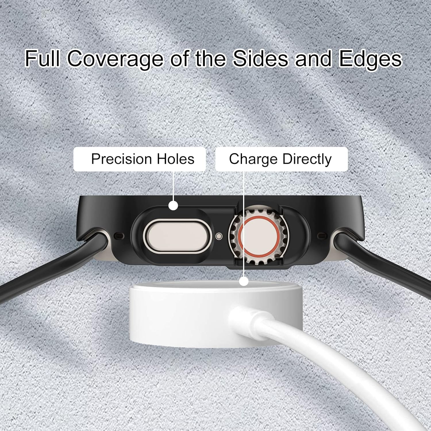 Thumbnail 4 de Tuocal 2 Pack Hard PC Case for Apple Watch Ultra 49mm (Black) with Built-in Screen Protector