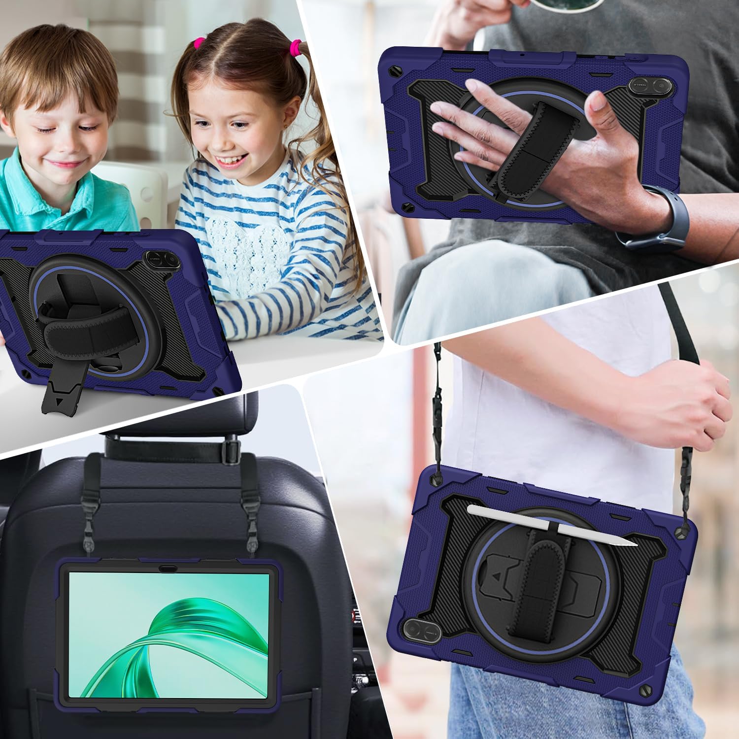 Thumbnail 4 de ROSROME for Honor Pad X8a 11 inch (2024) Case with HD screen protector – Navy Blue